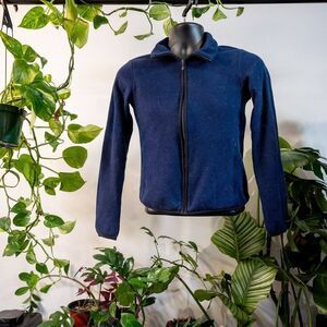 Uniqlo Blue Zip Fleece Sweater, Size XS